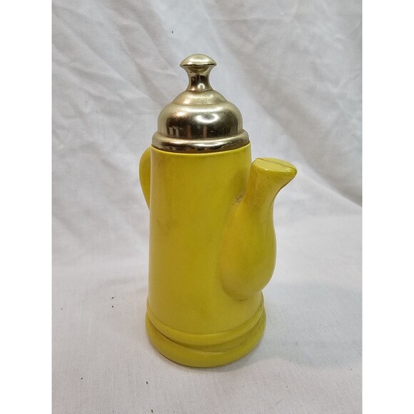 Avon Foam Bath Oil Empty Bottle Koffee Klatch Lilac Yellow Coffee Pot 5 Fl Oz - Picture 6 of 10